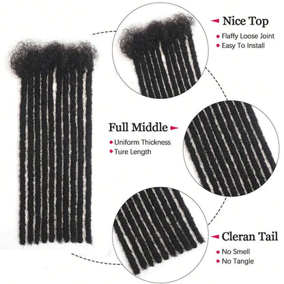 20/40/60 Stands0.6 cm Thickness Options 8-14 Inch 100% Real Colored Human Hair Dreadlock Extensions for Man/Women