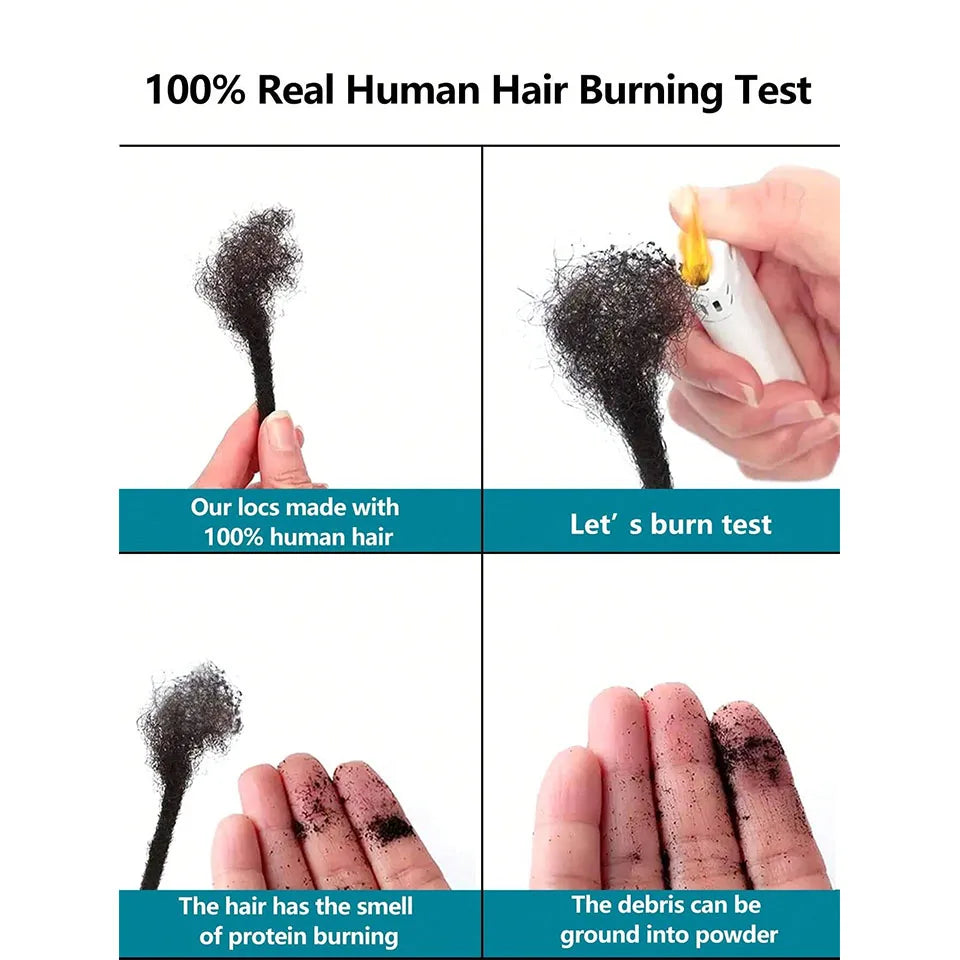 20/40/60 Stands0.6 cm Thickness Options 8-14 Inch 100% Real Colored Human Hair Dreadlock Extensions for Man/Women