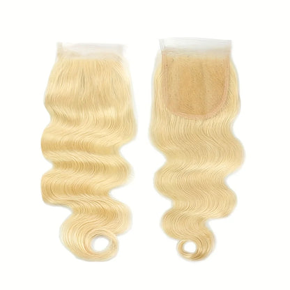 RitzWigs 613 Blonde Body Wave Lace Closure – 4x4 Transparent Swiss Lace, Baby Hair, Brazilian Remy