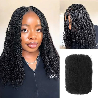 Brazilian QVR Afro Kinky Bulk Human Hair For Braiding Dreadlock Hair 50g/pc Virgin Natural Brown Remy Human Hair Extensions