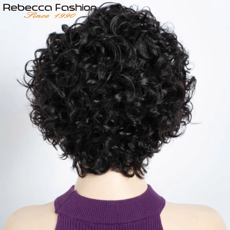 Rebecca Body wave Bob Human Hair Wigs For Women 4X1 Lace Indian Hair Wigs Natural Black 100% Real Short Bodywave Bob Lace Wigs