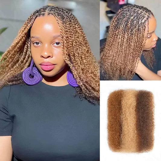 Highlight Afro Kinky Bulk Hair No Attachment Afro Curly Bulk Human Hair Virgin Remy Dreadlock 50G/Pack Mini Twist Braiding Hair