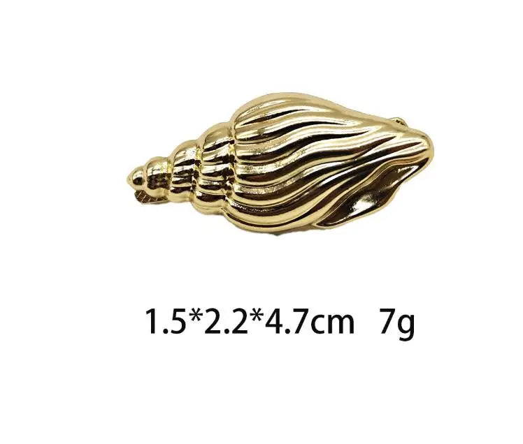 New Fashionable Europe and America Golden Starfish Shell Duckbill Hair Clip for Women Elastic Girl Hair Accessories Headwear