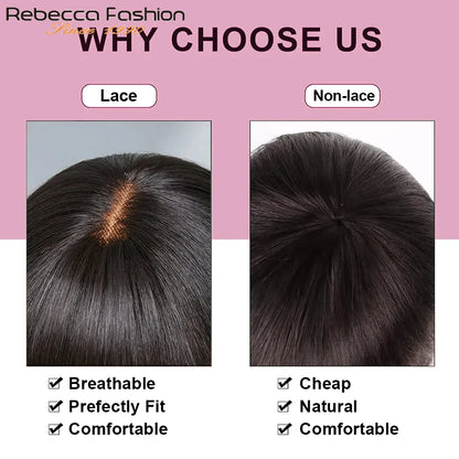 3X1 Middle Part Lace Wig Bob Wigs Bone Straight Human Hair Wigs With Bangs Short Bob Human Hair Wigs