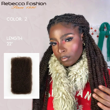 QVR Remy Afro kinky Curly Bulk Human Hair For Braiding Dreadlock Extension Loc Repair Mini Twist 50grams/pc Natural Braids Hair