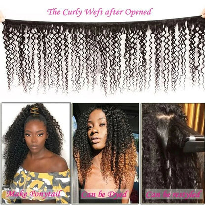 RitzWigs Peruvian Kinky Curly Hair Bundles – 100% Remy Human Hair, 1/3/4 Pcs, Natural Extensions