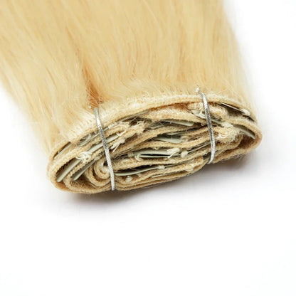 Honey Blonde#613 Human Hair 7 Pcs Clips In Extensions Straight Double Weft Hair Extensions For Women Brazilian Remy Hair 24"