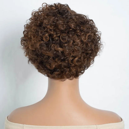 Rebecca Ginger #350 Short Bob Wig Pixie Cut Wig Curly Human Hair Wigs For Women 13x6x1 Lace Front Peruvian Deep Wave Lace Wig