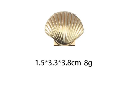 New Fashionable Europe and America Golden Starfish Shell Duckbill Hair Clip for Women Elastic Girl Hair Accessories Headwear