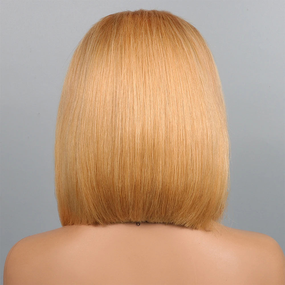 Straight Short Bob Wig Lace Front Human Hair Wigs 210% Blonde Brown 99j Burgundy 13x4 HD Transparent Lace Frontal Wig for Women