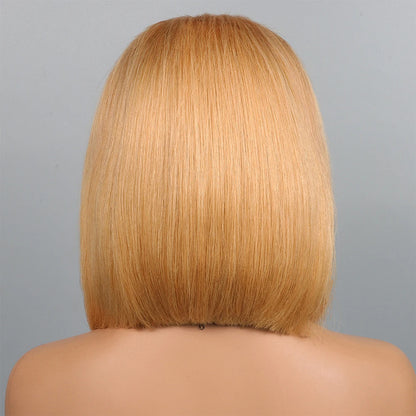 Straight Short Bob Wig Lace Front Human Hair Wigs 210% Blonde Brown 99j Burgundy 13x4 HD Transparent Lace Frontal Wig for Women