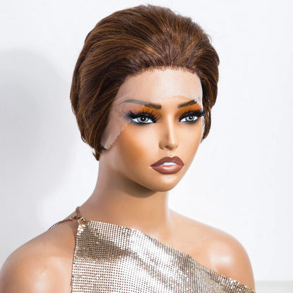 Peruvian Short Straight Hair Wig Pixie Lace Human Hair Wigs For Black Women  Remy Hair Short Lace Pixie Cut Fashion wig