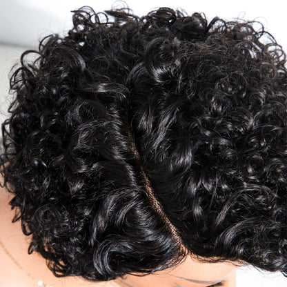 Short Bob Wig Pixie Cut Wig Curly Human Hair Wigs For Women 13x6x1 Lace Front Peruvian Deep Wave Lace Wig Preplucked Hairline