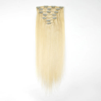 Highlight P4/27 P27/613 P6/613 P8/613 #613 Straight Clip In Hair Extensions Human Hair 7 Piece/Set In Human Hair Extensions
