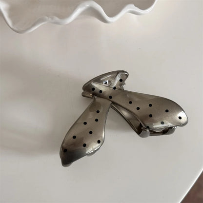 France Style Women Senior Large Black Wave Dot Design Hair Claw Barrettes Girl Fashion Hair Clip Sweet Hair Accessories Headwear