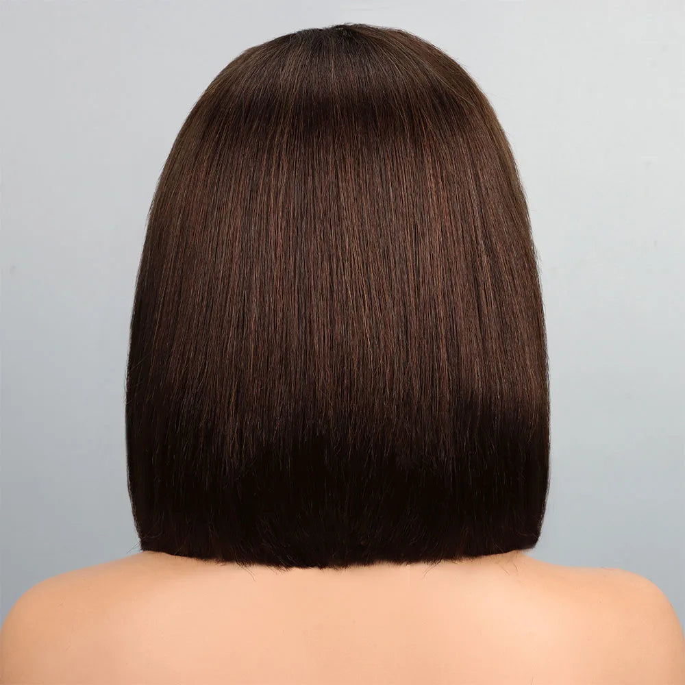 Straight Short Bob Wig Lace Front Human Hair Wigs 210% Blonde Brown 99j Burgundy 13x4 HD Transparent Lace Frontal Wig for Women