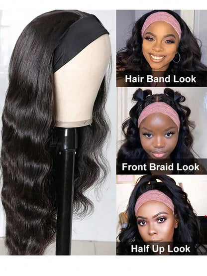 Body Wave Headband Wig Human Hair Wigs For Women Brazilian Virgin Hair Wear And Go Glueless Wigs 150% Density Easy Wear