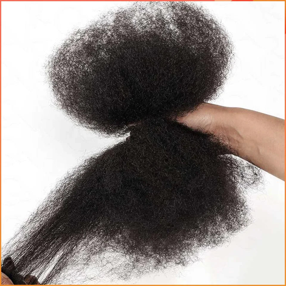 QVR Afro Kinky Bulk Human Hair Kinky Curly Bulk For Braiding DreadLock 50g/Pack Hair Extentions Natural Color No Attachment