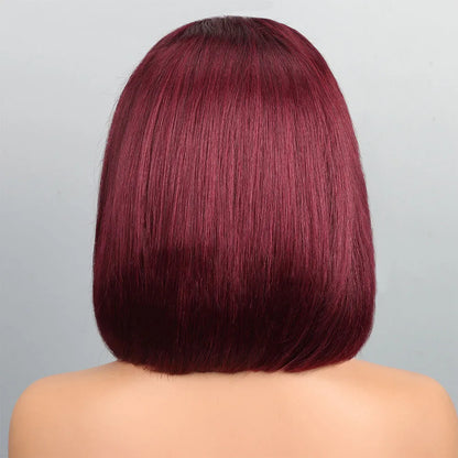 Straight Short Bob Wig Lace Front Human Hair Wigs 210% Blonde Brown 99j Burgundy 13x4 HD Transparent Lace Frontal Wig for Women