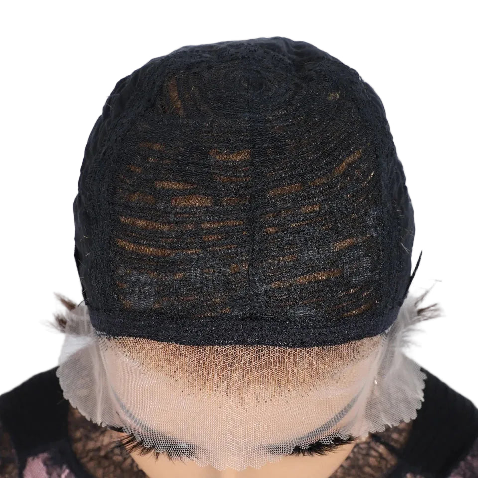 Rebecca Ombre Blonde Short Pixie Cut Slicked Back Bob Lace Front 100% Human Hair Wig For Women Brazilian Remy Hair Daily Wigs