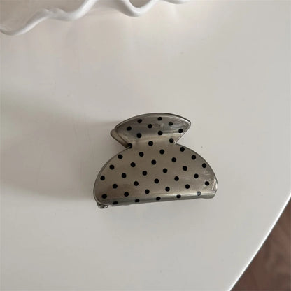 France Style Women Senior Large Black Wave Dot Design Hair Claw Barrettes Girl Fashion Hair Clip Sweet Hair Accessories Headwear