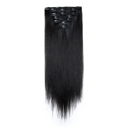 Clip In Hair Extensions Human Hair Straight Clip In Natural Black Brown Color Clip Ins Remy Hair 16 18 20 22 24 Inch For Women