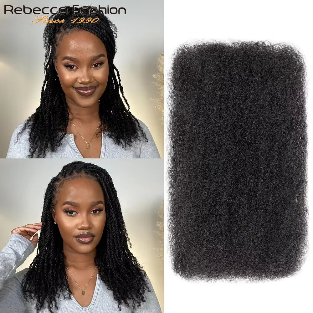 50grams/pc Afro Kinky Bulk Dreadlock Hair Extension Bulk Hair Afro Kinky Curly 100% Human Hair Bulk For Crochet Braiding Twists