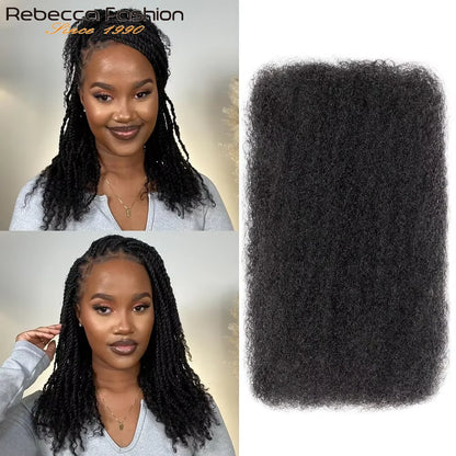 50grams/pc Afro Kinky Bulk Dreadlock Hair Extension Bulk Hair Afro Kinky Curly 100% Human Hair Bulk For Crochet Braiding Twists
