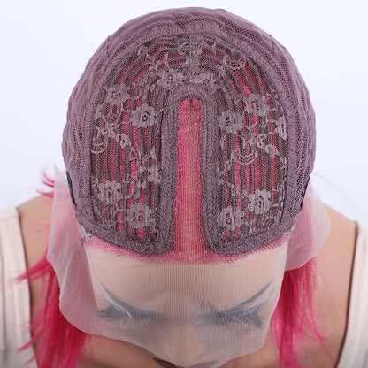 Rose Pink Hair Bob Wig Straight Human Hair Wig Human Hair Blonde 613 Lace Front Wig 100% Human Hair 180% Density Brazilian Hair