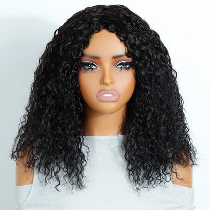 Ombre Honey Brown Curly Wig Long Curly Wave Wigs Glueless 100% Human Hair Wig Natural Cosplay Party Wear and Go Remy Hair