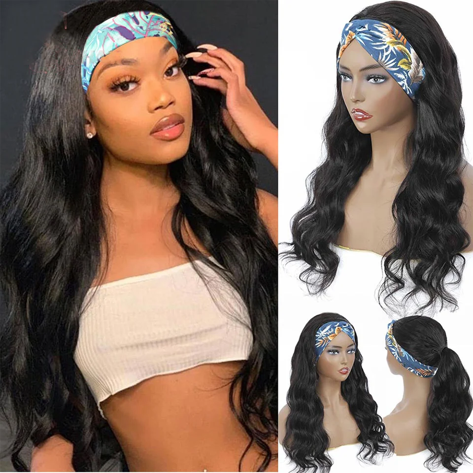 Headband Wig Body Wave Human Hair Wig 150% Density Human Hair Wigs For Black Women Machine Made Human Hair Wig Beginner Friendly