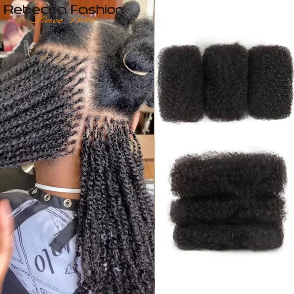 Remy Hair Afro kinky Curly Bulk Human Hair For Braiding DreadLock 50grams/pack QVR Hair Extentions Natural Locks Crochet Twist