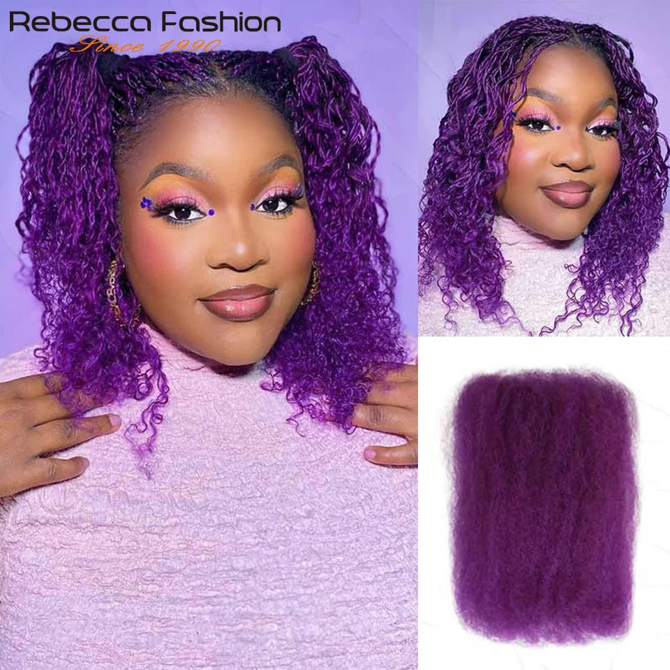 Brazilian QVR Afro Kinky Bulk Human Hair For Braiding Dreadlock Hair 50g/pc Virgin Natural Brown Black Remy Human Hair Extension