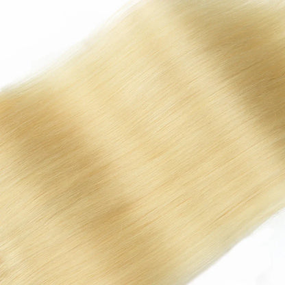 Honey Blonde#613 Human Hair 7 Pcs Clips In Extensions Straight Double Weft Hair Extensions For Women Brazilian Remy Hair 24"