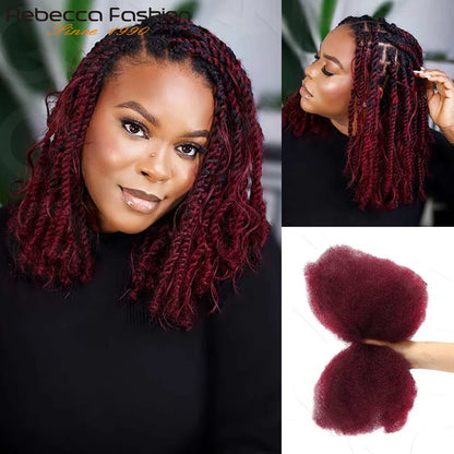 Highlight Afro Kinky Bulk Hair No Attachment Rebecca Afro Curly Bulk Human Hair Virgin Remy Dreadlock 50G/Pack Highlight Braids