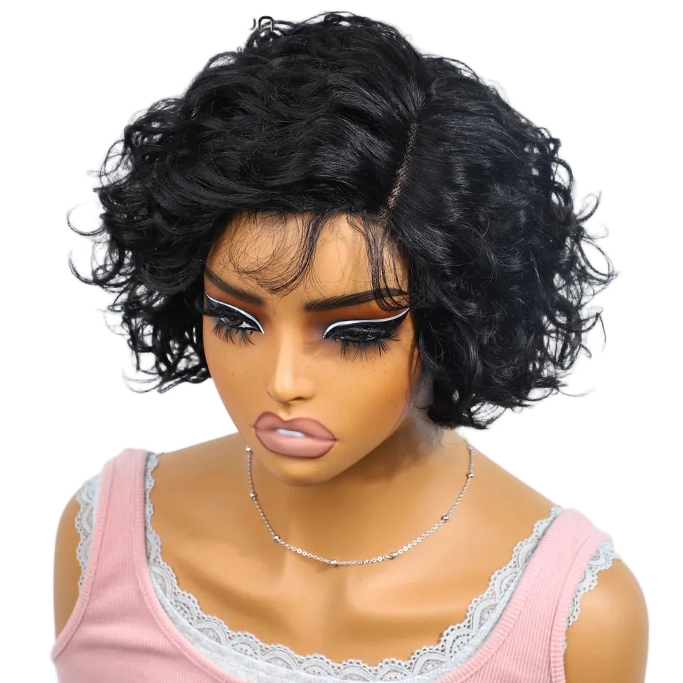 RitzWigs Short Pixie Cut Lace Wigs 100% Real Brazilian Body Wave Lace Wigs With Baby Hair Bodywave Human Hair Wigs For Women