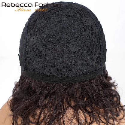 Highlight P4/30 Short Curly Human Hair Wig Cute Bob Wig Wear and Go Glueless Wigs Brazilian Remy Hair Water Wave Natural Looking