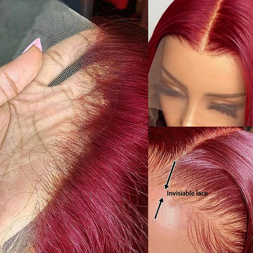 Straight Bob 100% Human Hair Lace Wig For Women Brazilian Remy Hair Middle Part Lace Easy Wear T Part Lace Wigs