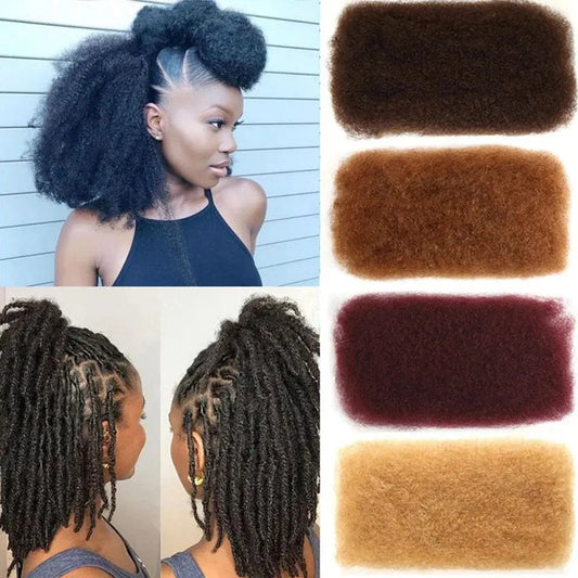 Brazilian Remy Hair Afro Kinky Bulk Human Hair for Dreadlocks Extensions Repair Locs Crochet Braid hair Afro Kinky Bulk