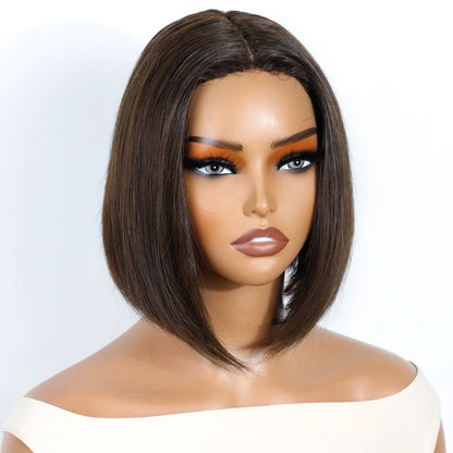 Rebecca Ombre Blonde Short Straight Bob 4x1 Part Lace 100% Human Hair Wigs For Women Glueless Brazilian Remy Hair Colored Wig