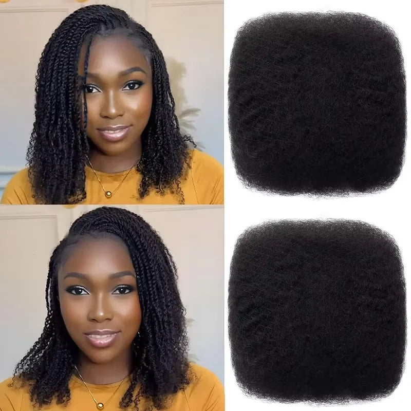 50grams/pc Afro Kinky Bulk Dreadlock Hair Extension Bulk Hair Afro Kinky Curly 100% Human Hair Bulk For Crochet Braiding Twists