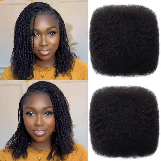 50grams/pc Afro Kinky Bulk Dreadlock Hair Extension Bulk Hair Afro Kinky Curly 100% Human Hair Bulk For Crochet Braiding Twists