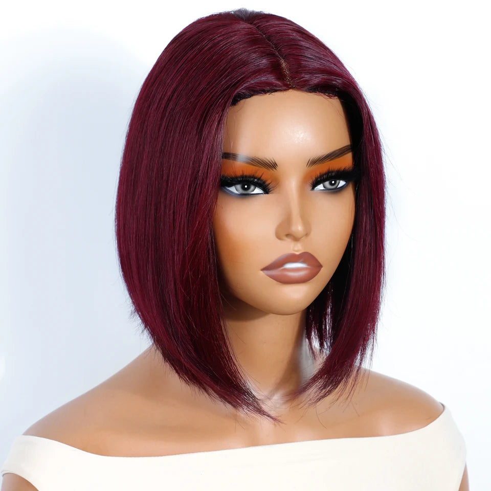 Rebecca Ombre Blonde Short Straight Bob 4x1 Part Lace 100% Human Hair Wigs For Women Glueless Brazilian Remy Hair Colored Wig