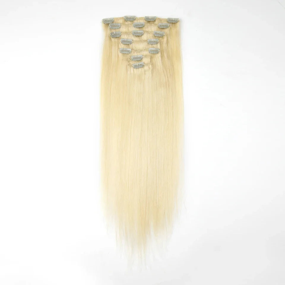Clip In Hair Extensions Human Hair Straight Clip In Natural Black Brown Color Clip Ins Remy Hair 16 18 20 22 24 Inch For Women