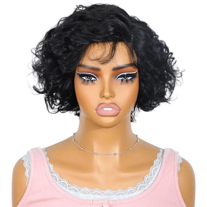 RitzWigs Short Pixie Cut Lace Wigs 100% Real Brazilian Body Wave Lace Wigs With Baby Hair Bodywave Human Hair Wigs For Women