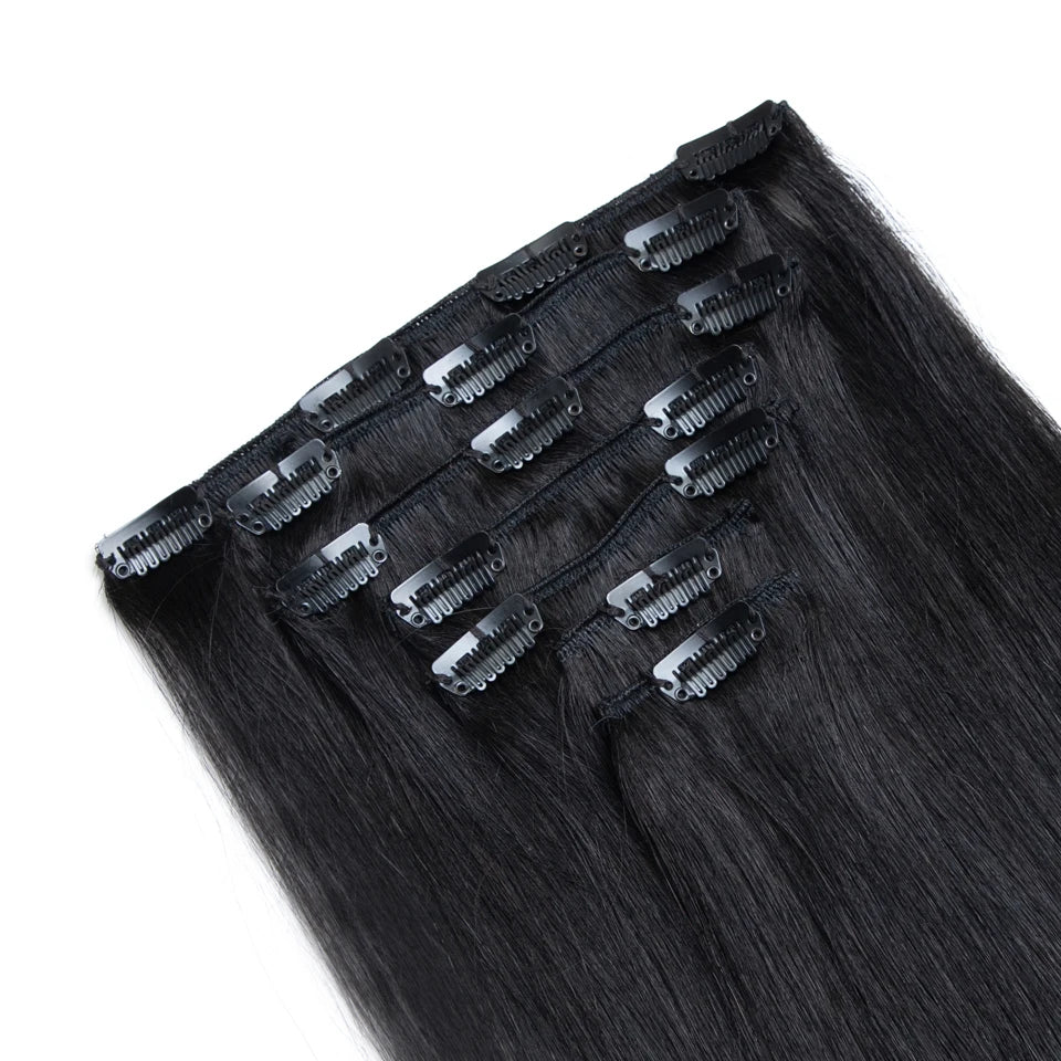 Highlight P4/27 P27/613 P6/613 P8/613 #613 Straight Clip In Hair Extensions Human Hair 7 Piece/Set In Human Hair Extensions