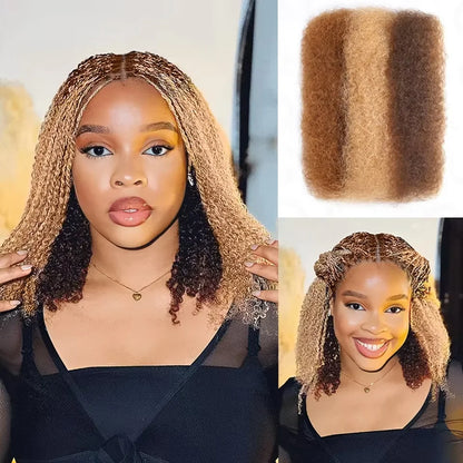 Brazilian QVR Afro Kinky Bulk Human Hair For Braiding Dreadlock Hair 50g/pc Virgin Natural Brown Remy Human Hair Extensions