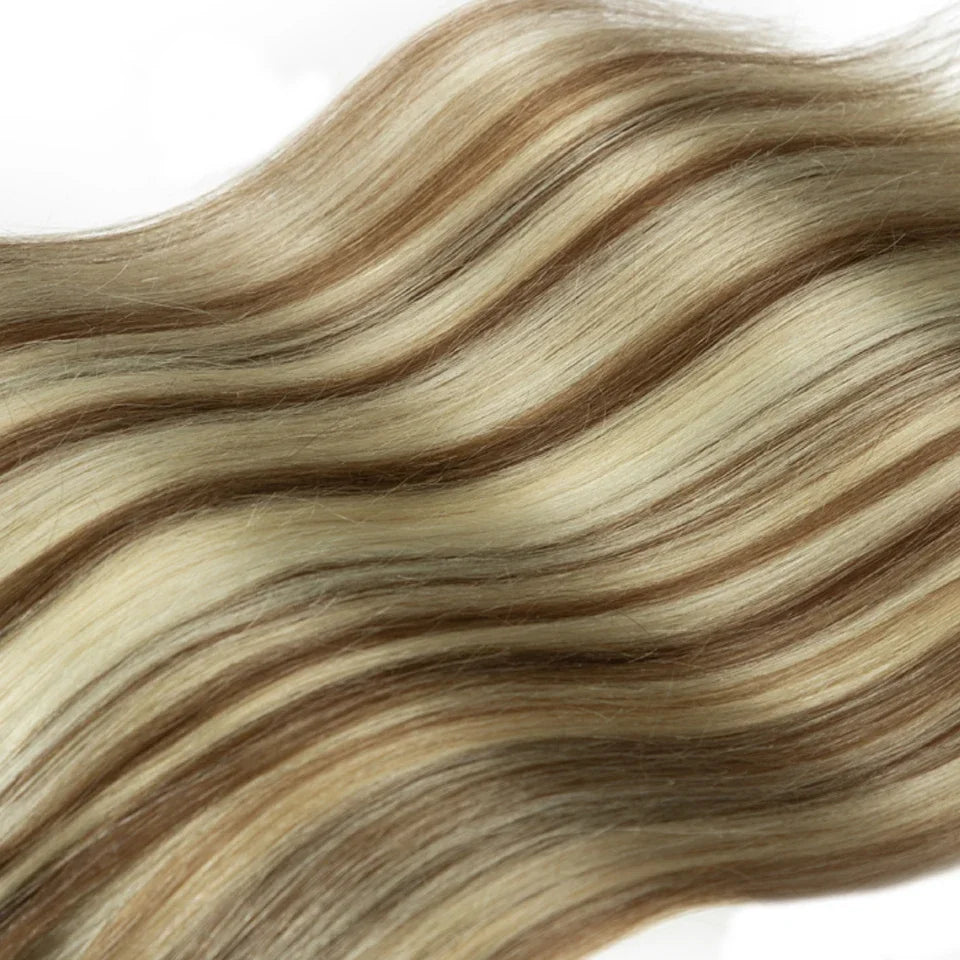 Rebecca Clip In Hair Extensions Human Hair Straight Clip In Blonde P6/613 P8/613 P27/613 P4/27 Color Clip Ins Remy Hair 7Pcs Set