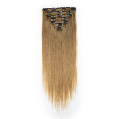 Highlight P4/27 P27/613 P6/613 P8/613 #613 Straight Clip In Hair Extensions Human Hair 7 Piece/Set In Human Hair Extensions