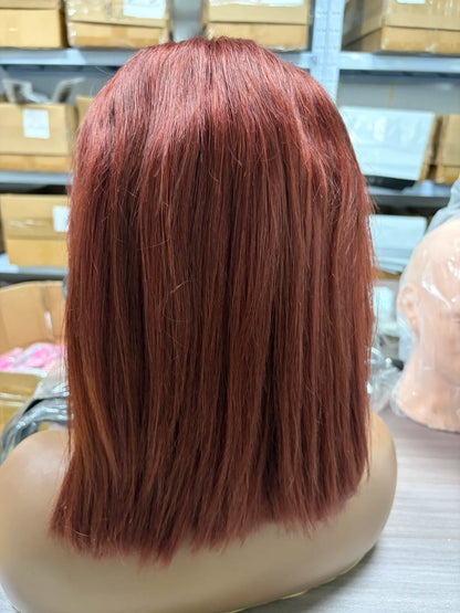 Straight Short Bob Wig Lace Front Human Hair Wigs 210% Blonde Brown 99j Burgundy 13x4 HD Transparent Lace Frontal Wig for Women